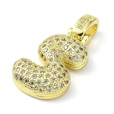 Brass Micro Pave Clear Cubic Zirconia Pendants X-KK-M279-01G-S-1