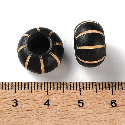 Schima Wood Carved European Beads WD-CBACBB7-02-1