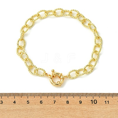 7MM Brass Textured Cable Chain Bracelets BJEW-JB14261-1
