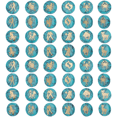 24Pcs 12 Styles Synthetic Turquoise Beads G-PH0002-77-1