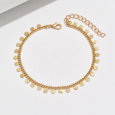 Bohemian Style Alloy Coin Tassel Twisted Chain Anklets WG47E30-01-1