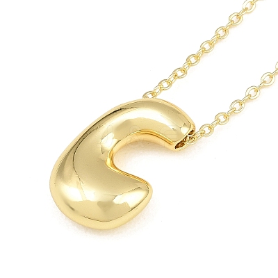 Brass Chunky Initial Pendant Necklaces WG97A63-03-1