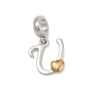 Brass European Dangle Charms KK-Z097-01U-GP-1