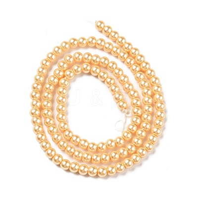 Eco-Friendly Dyed Glass Pearl Round Beads Strands HY-A002-4mm-RB072-1