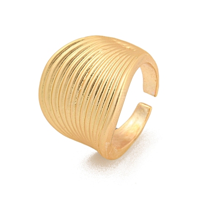 Matte Gold Alloy Adjustable Rings for Women RJEW-K260-07C-1