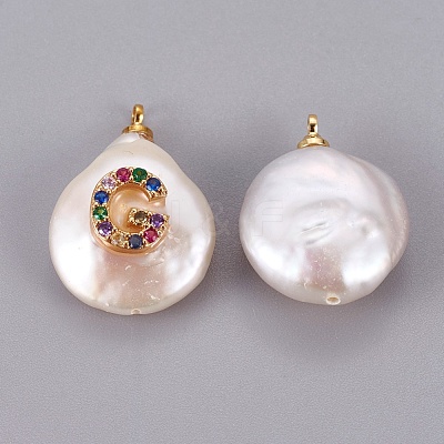 Natural Cultured Freshwater Pearl Pendants PEAR-F008-32G-G-1