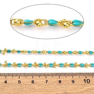 Brass Enamel Link Chains CHC-L050-07G-01-1