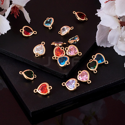16Pcs 8 Colors K9 Glass Connector Charms FIND-TA0003-43-1