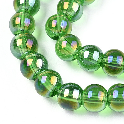 Electroplate Transparent Glass Beads Strands GLAA-T032-T6mm-AB07-1