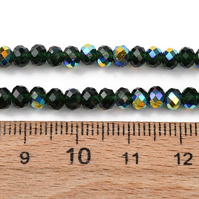 Electroplate Transparent Glass Beads Strands EGLA-A046-01A-06-1