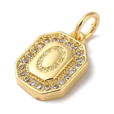 Real 18K Gold Plated Brass Micro Pave Clear Cubic Zirconia Pendants KK-L216-002G-O-1
