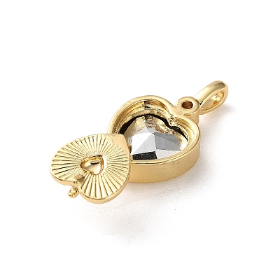 Brass Rhinestone Pendants KK-P320-05G-03-1