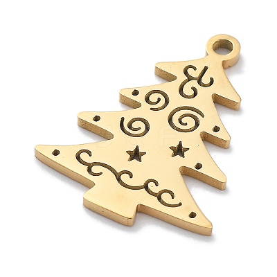 Christmas Theme 304 Stainless Steel Pendants STAS-R003-04G-03-1