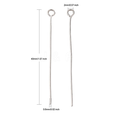 Tarnish Resistant 304 Stainless Steel Eye Pin STAS-E013-0.6x40mm-1