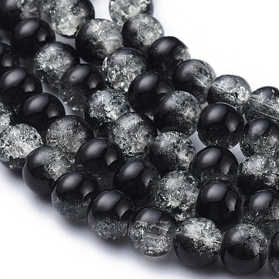 Crackle Glass Beads Strands X-CCG-Q002-8mm-11-1