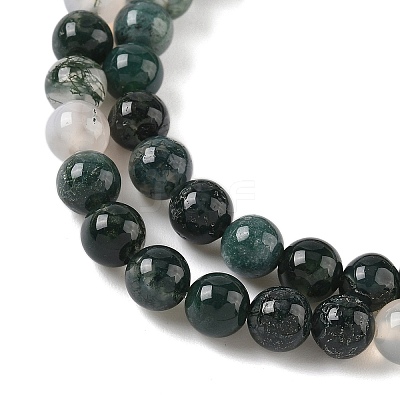 Natural Moss Agate Beads Strands X-G-L470-31-6mm-1