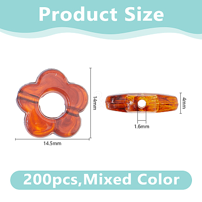 200Pcs Gradient Color Transparent Acrylic Beads OACR-DC0001-49-1