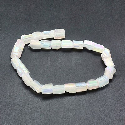 Electroplated Natural Quartz Crystal Beads Strands G-P368-02-1