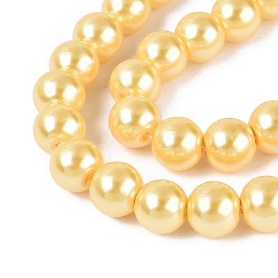Baking Paint Pearlized Glass Pearl Bead Strands HY-ZX002-02A-67-1
