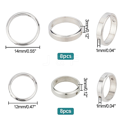 16pcs 2 style 304 Stainless Steel Bead Frames FIND-DC0001-62-1