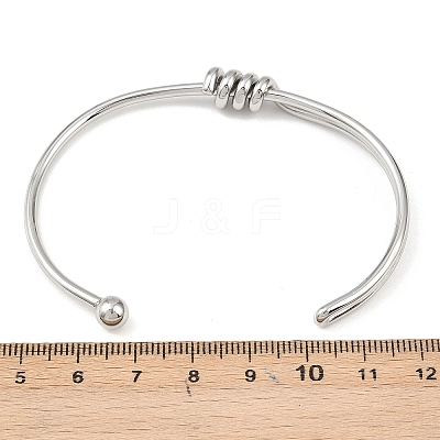 304 Stainless Steel Cuff Bangles for Women BJEW-C129-06P-1