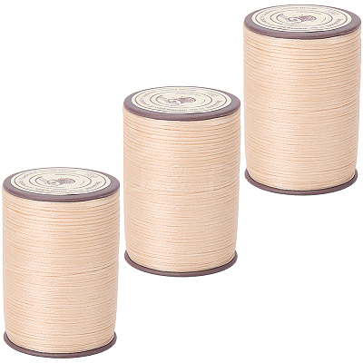 3 Rolls Flat Waxed Polyester Thread String YC-CL0001-02A-1