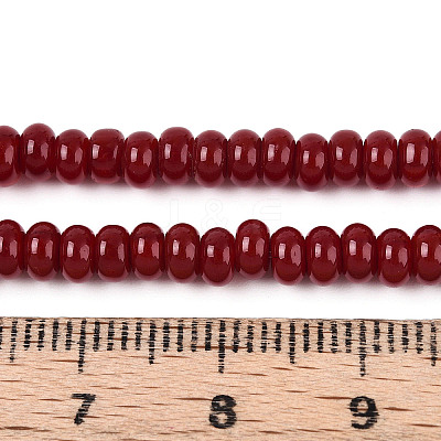 Opaque Solid Color Glass Beads Strands GLAA-ZX008-4mm-18O-1