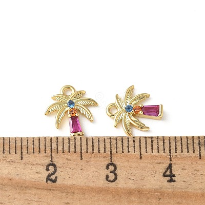 Brass Micro Pave Cubic Zirconia Pendants X-KK-P290-58G-1