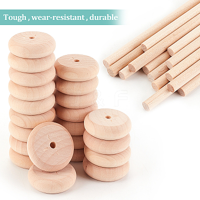 30Pcs Schima Wood Vehicle Wheels DIY-OC0010-70B-1