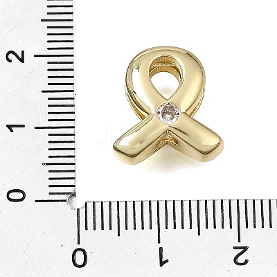 Brass Micro Pave Clear Cubic Zirconia Beads CU-CBAEEA8-34G-1
