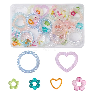60Pcs 6 Style Acrylic Bead Frame SACR-FS0001-14-1