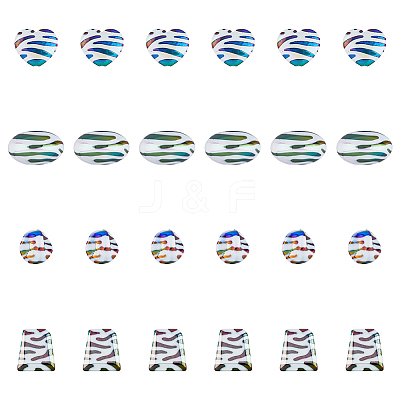 40Pcs 4 Style UV Plating Opaque Acrylic Beads SACR-DC0001-07-1