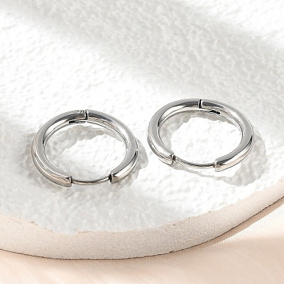Tarnish Resistant 304 Stainless Steel Hoop Earrings LS-EJEW-P177-P-16-1