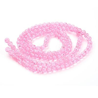 Spray Painted Crackle Glass Beads Strands CCG-Q001-6mm-02-1