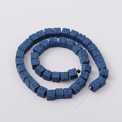 Synthetic Lava Rock Bead Strands G-N0104-8mm-21-1