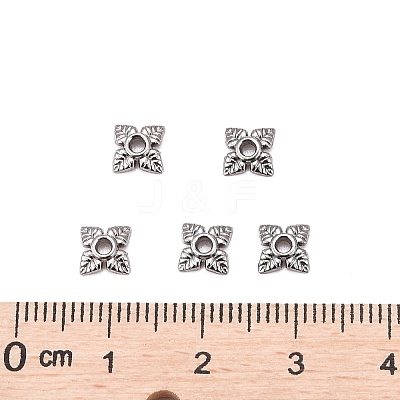 Tibetan Style Alloy Bead Caps TIBEB-Q018-B-FF-1