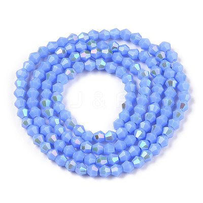 Opaque Solid Color Electroplate Glass Beads Strands LS-EGLA-A039-P2mm-L19-1