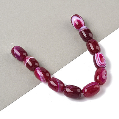 Natural Banded Agate/Striped Agate(Dyed & Heated) Beads Strands G-H324-01I-1