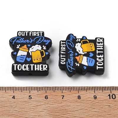 Father's Day Silicone Beads SIL-V006-02F-1