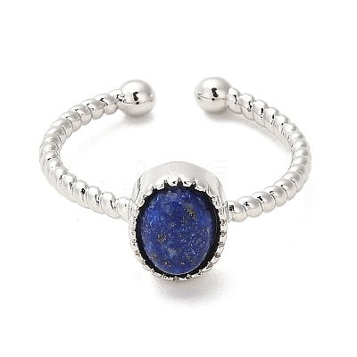 Natural Lapis Lazuli Open Cuff Ring RJEW-M166-04P-H-1