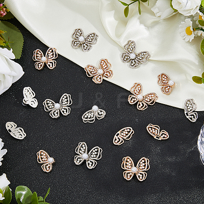 12Pc 2 Colors Iron Rhinestone Buttons FIND-FH0016-79-1