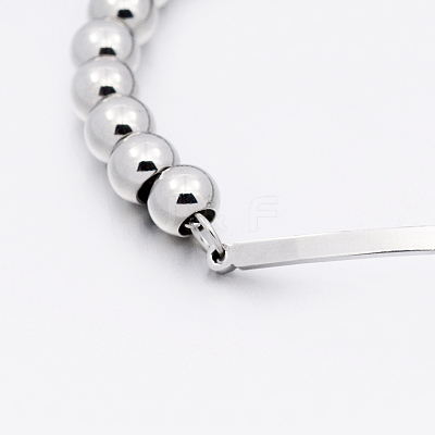 304 Stainless Steel Cross Link Bracelets BJEW-F138-02P-1