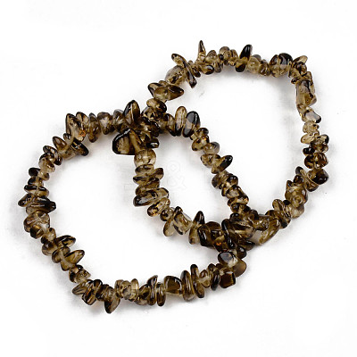 Unisex Chip Natural Quartz Crystal Beaded Stretch Bracelets BJEW-S143-36-1-1