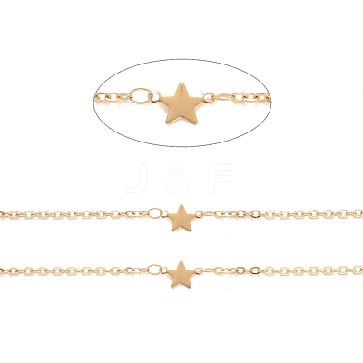 PVD Vacuum Plating 304 Stainless Steel Star Link Cable Chains CHS-E006-08G-1