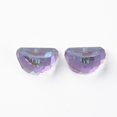 Electroplated Glass Charms EGLA-N006-014-1