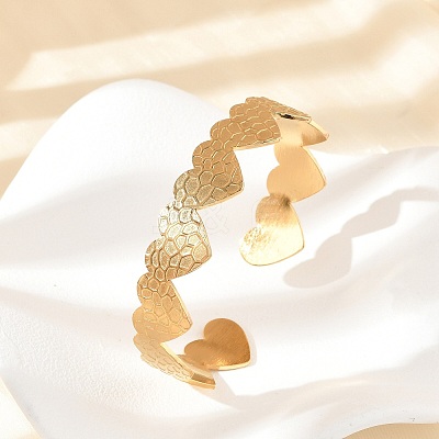 304 Stainless Steel Cuff Bangles for Women LS-BJEW-B120-02G-02-1