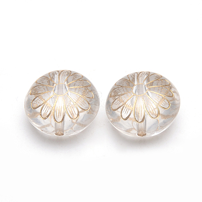 Golden Plated Acrylic Beads X-PACR-S219-12-1