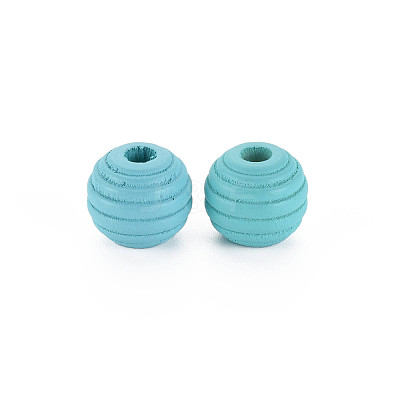 Painted Natural Wood Beehive Beads WOOD-Q040-019B-A01-1