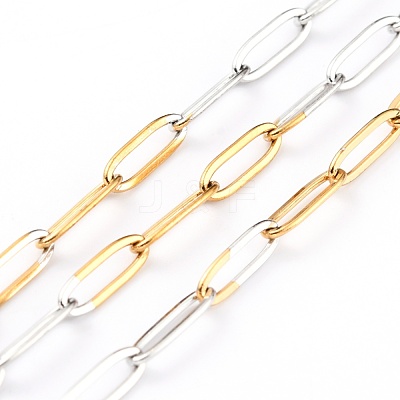 Two Tone 304 Stainless Steel Paperclip Chains CHS-B001-11B-1