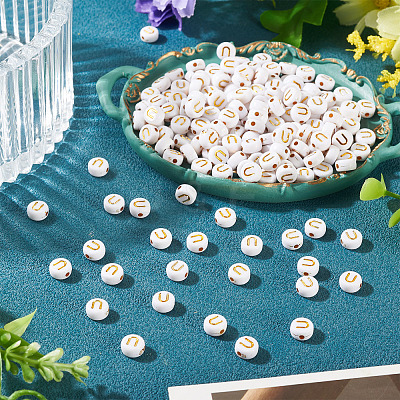 500Pcs Plating Acrylic Beads PACR-TADJ0001-01U-1